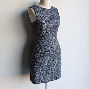 Woven Sleeveless Sheath Dress - Geometric Pattern